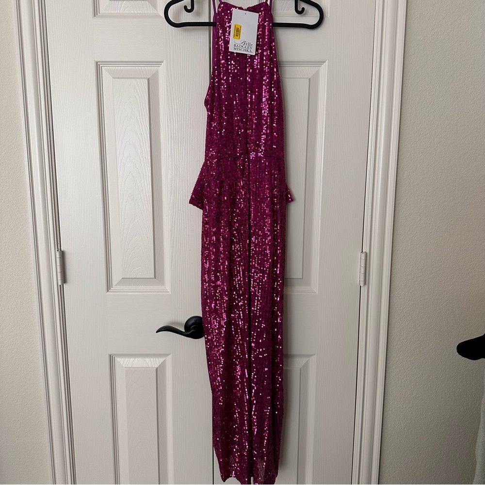 NWT Belle Badgley Mischka
Isabella Sequin Mock Neck Sleeveless Pencil Dress - Picture 8 of 9
